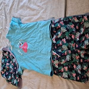 Janie and Jack Flamingo Bathing Suit Set